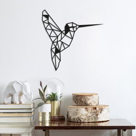 Wallity Bird Escultura de pared de metal negra